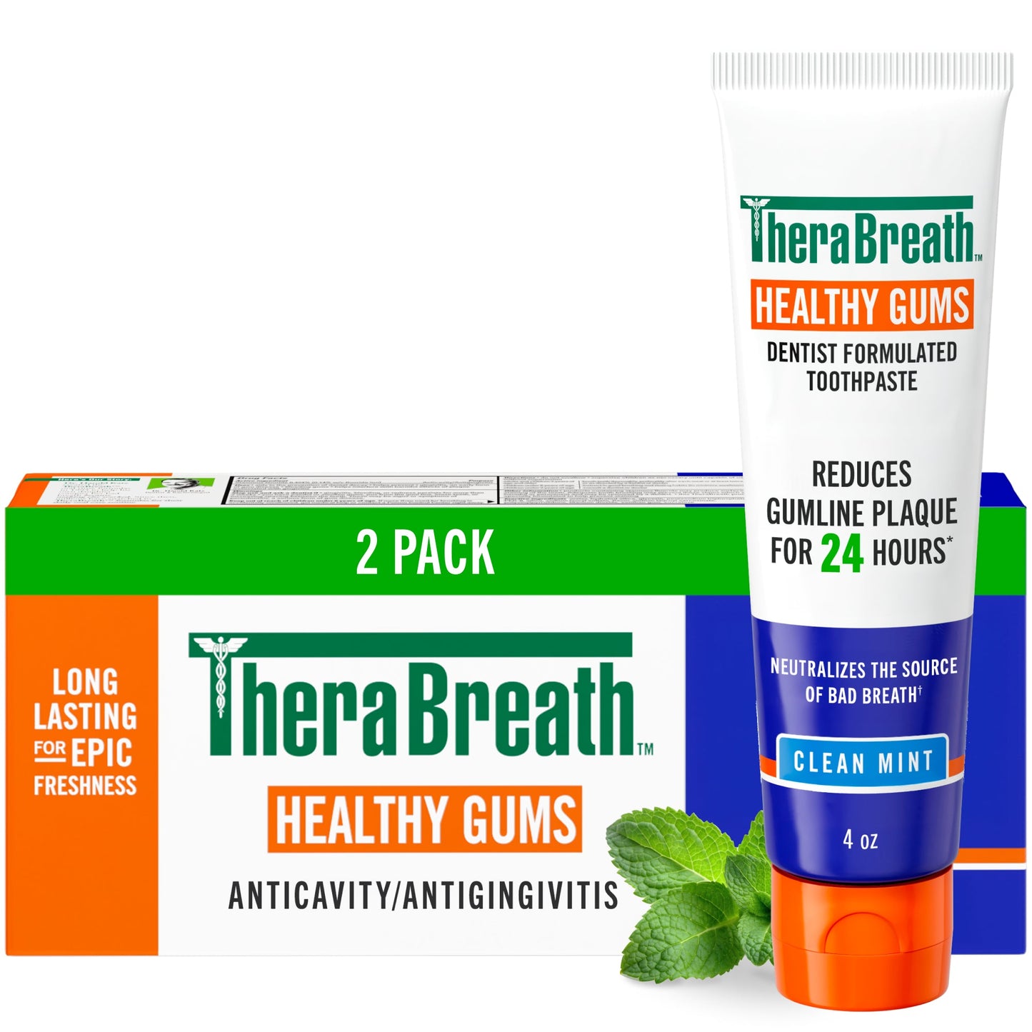 TheraBreath Healthy Gums Toothpaste, Helps Fight Gingivitis, Clean Mint